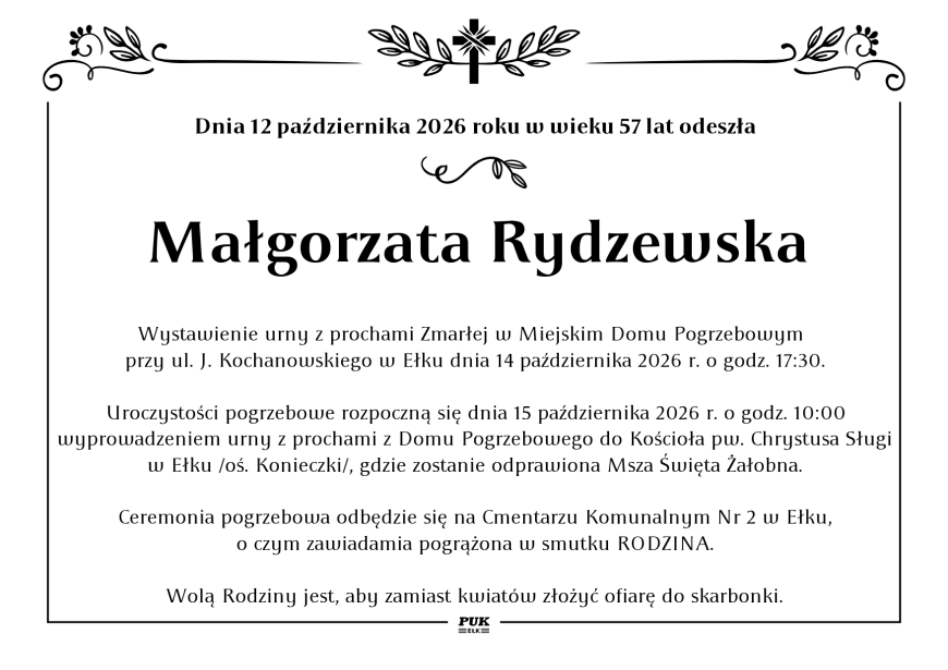Małgorzata Rydzewska - nekrolog